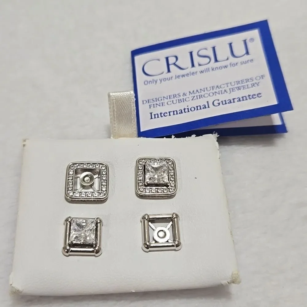 Platinum Plated Sterling Silver Earrings